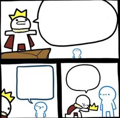 a comic strip with an image of a king and queen talking to each other