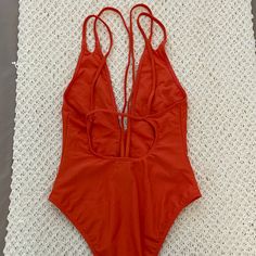 Brand New Never Worn. No Padded Bra. Cute Back Detailing Chic Summer Swimwear From Forever 21, Forever 21 Spring Beach Bodysuit, Chic Summer Swimwear By Forever 21, Spring Beach Bodysuit By Forever 21, Forever 21 Casual Beach Swimwear, Casual Forever 21 Swimwear For Beach, Forever 21 Summer Bodysuit, Red Summer Vacation Bodysuit, Red Bodysuit For Pool In Spring