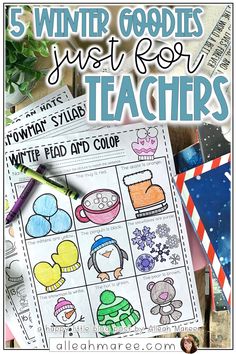 five winter goodies just for teachers to use in their homeschool books and crafts