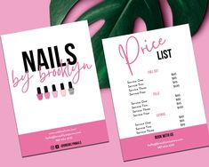 Price List Template Nail Price List Nail Tech Nail Etsy Desain Salon Kuku, Boutique Nails