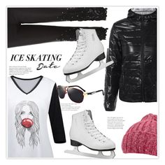 an article in the magazine features ice skating clothes and accessories, including a red beanie