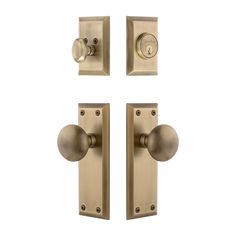 an image of a set of door knobs and handles