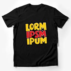 Bold Lorm Ipsum Graphic T-Shirt, Yellow and Red Text Design, Casual Streetwear, Unisex Fashion Tee Male T-Shirt Custom graphic T-Shirt.Customize your color Male T Shirt, Text Design, Casual Streetwear, Fashion Tees, Unisex Fashion, Custom Shirts, Graphic T Shirt, Graphic Tshirt, Womens Shirts