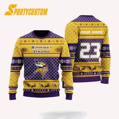 The Minnesota Vikings Gucci Ugly Christmas Sweater – our luxurious sweater that combines comfort, style, and elegance. Made from premium materials, this sweater offers unparalleled softness and warmth, making it perfect for any season. The timeless design and impeccable craftsmanship ensure it stands out in any wardrobe. With the Minnesota Vikings Gucci Ugly Christmas [...] Gucci Pattern, Nfl Vikings, Football Christmas, Gucci Sweater, Vikings Gifts, Vikings Football, Ugly Xmas Sweater, Christmas Ugly Sweater, Xmas Sweater