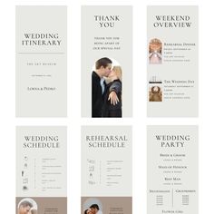 wedding program brochure templates for word and pages, with images of the bride and groom