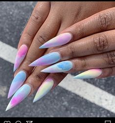 Acrylic Ombre Nails, Ombre Nails Design, Rainbow Sherbert, Acrylic Ombre, Natural Acrylic, Cotton Candy Nails, Natural Acrylic Nails, Nails Design Ideas, Long Nail Designs