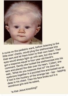 a baby with blue eyes and white hair has a poem written in the bottom right corner