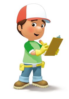 a cartoon boy holding a clipboard and writing on it's clipping pad