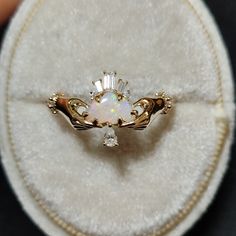 Custom Order for Norma , Natural Cloud Shaped Opal Ring, 14k yellow gold, 8US ❀Engagement ring ⊹stone: natural opal and moissanite ⊹Material: 14k yellow gold ⊹Ring size: 8US Pretty Engagement Rings, Opal Wedding Rings, Engagement Rings Opal, Funky Jewelry, Jewelry Lookbook, Opal Ring, Dream Jewelry, Natural Opal, Pretty Jewellery