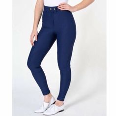 American Apparel Navy Riding Pants Sz XS | eBay Breeches Equestrian, Double U, Gym Vests, Disco Pants, Equestrian Riding, Riding Pants, Sleeveless Crop Top, Jodhpur, Crop Tshirt