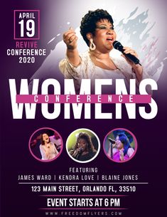 the women's conference flyer is shown