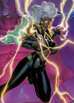 an image of a woman with lightning in her hands on the cover of a comic book