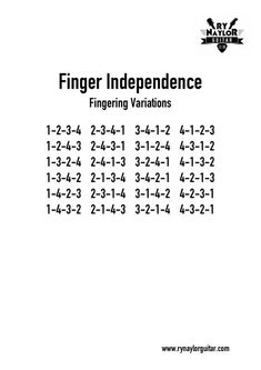 an instruction manual for the finger indpendence