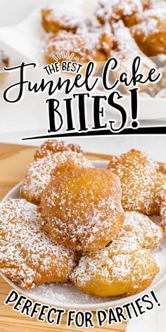 the best funnel cake bites perfect for parties and desserts are made with fresh powdered sugar