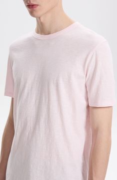 Classic, comfortable and easy to wear, this wardrobe-staple T-shirt sports the comfort of cotton and a fit that's perfect for layering and great on its own. 28" length (size Medium) Crewneck Short sleeves 100% cotton Machine wash, tumble dry Made in Peru Men's Clothing Pale Pink, Wardrobe Staples, Cosmos, Peru, Men's Clothing, Layering, Short Sleeves, Nordstrom, Size Medium