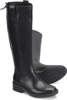 Samantha II | Sofft Shoe Leather Waterproof Riding Boots For Winter, Leather Waterproof Winter Riding Boots, Winter Leather Waterproof Riding Boots, Knee-high Waterproof Leather Boots, Waterproof Leather Knee-high Boots With Round Toe, European Cowgirl, Cowgirl Princess, Sofft Shoes, Black Knee High Boots