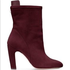 Stuart Weitzman Brooks Boots Purple Wine Suede Heeled Pull On Round Toe Ankle Sz 8.5 New Without Box. Dust Bag Is Included. Approx. 6½" Shaft Height Approx. 13" Leg Opening 4¼" Covered Heel Formal Fall Heeled Boots With 4-inch Heel, Elegant Ankle-high Suede Boots, Elegant Suede Boots With 4-inch Heel, Elegant Ankle-high Heeled Boots With Heel Tab, Elegant Almond Toe Boots With Heel Tab, Fall Formal Heeled Boots With 4-inch Heel, Elegant High Ankle Boots With 4-inch Heel, Elegant High Ankle Suede Boots, Elegant High Ankle Heels With Leather Sole