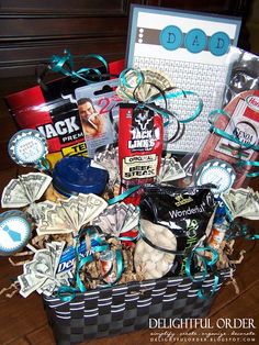 a basket filled with lots of different items