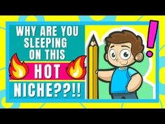 a cartoon character holding a pencil with the words why are you sleeping on this hot niche?