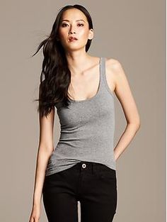 Timeless Tank $14.99 Random Wishlist, New Wardrobe, Pima Cotton, Tank Shirt, Basic Tank Top, Heather Grey, Banana Republic, Cool Style, Tank Tops