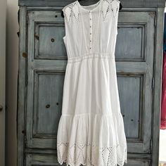 Ulla Johnson Coralie Eyelet White Dress Size 2 Very Good Condition Dry Cleaned Cotton Beautiful Dress And Detail Bust From Armpit To Armpit 18" Length 47" Original Price $475 Eyelet White Dress, Ulla Johnson Dress, Clean Cotton, Ulla Johnson, Beautiful Dress, Beautiful Dresses, White Dress, Color White, Size 2