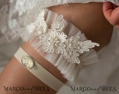 Adjustable Cream Bridal Accessories As Gift, Brides Garter, Bridal Shower Gift For Bride, Personalized Wedding Garter, Perfect Bridal Shower Gift, Bride Garter, Bridal Shower Gifts For Bride, Bride Attire, Bolero Wedding