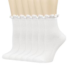 PRICES MAY VARY. High quality combed cotton:Women's cotton socks are made of 64% combed cotton with double needle technology, making women socks softer and more breathable. One size 5-9: Women's Ruffle socks are suitable for most US women's shoe sizes 5-9. Women's cotton socks have enough elasticity to wrap around your ankles. Ruffle cuffs:Frilly socks for women are designed with ruffle cuffs,cute and sweet.The rubber band cuffs prevent them from slipping off easily and provide a perfect fit. Ea Lettuce Socks, White Ruffle Socks, Socks Ruffle, Ruffle Socks, Frilly Socks, Ruffled Socks, Women Socks, Cute Socks, Rubber Band