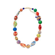 Ross-Simons - Italian Multicolored Murano Glass Bead Necklace, Gold Over Sterling. 18". An RS exclusive. Treat yourself to the luxury of Italian jewelry with this breathtaking selection. This masterpiece showcases multi-shaped Murano glass beads glowing in colorful hues. Finishes with 4-5mm spacer beads, 2" extender and lobster clasp of 18kt yellow gold over sterling silver. Murano glass beads are unique and may vary. Murano glass bead necklace. Multicolor Single Strand Round Jewelry, Elegant Multicolor Gemstone Beads Necklace, Elegant Multicolor Single Strand Beaded Necklace, Multicolor Single Strand Glass Jewelry, Elegant Multicolor Polished Bead Jewelry, Elegant Multicolor Polished Beads Jewelry, Elegant Multicolor Jewelry With Polished Beads, Elegant Multicolor Jewelry With Faceted Beads, Elegant Multicolor Single Strand Necklace