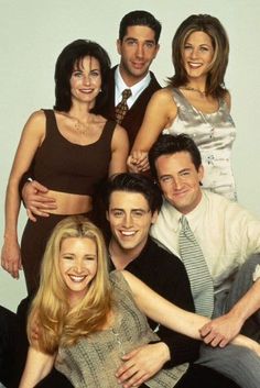 the cast of friends is posing for a photo