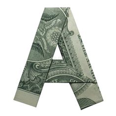 the letter made out of one dollar bill stock photo - image 349784