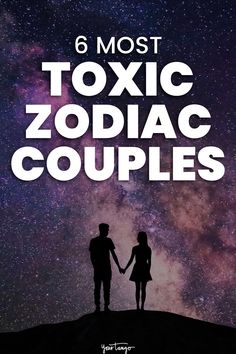 two people holding hands with the text 6 most exotic zodiac couples