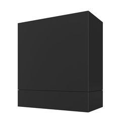 a black square object is shown on a white background with no people in the image