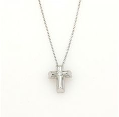 Tiffany & Co. Paloma Picasso  18K White Gold Diamond Cross Pendant Necklace Paloma Picasso, Diamond Cross Pendants, Elegant Necklace, Diamond Cross, Elegant Necklaces, Cross Pendant Necklace, Gigi Hadid, Paloma, Tiffany & Co.