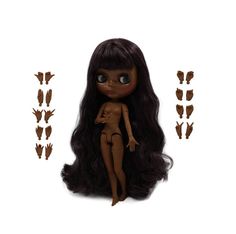 an image of a doll with long black hair and brown skin on it's body