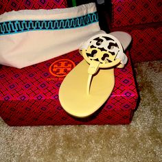 Tory Burch Milller Sandal Size 10 Dust Bag Included, Sorry No Tags Designer Yellow Sandals For The Beach, Designer Yellow Sandals For Beach, Yellow Tory Burch Sandals, Miller Sandal, Sandals Brands, Tory Burch Shoes, Women's Shoes Sandals, Yellow White, Tory Burch