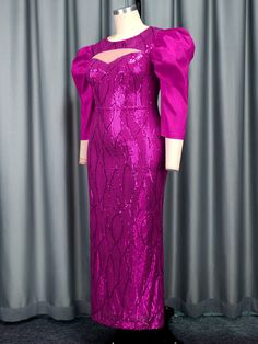 F00217891-108 Pink Fitted Long Sleeve Evening Dress, Red Long Sleeve Midi Dress For Banquet, Purple Long Sleeve Maxi Dress For Banquet, Red Sheath Maxi Dress For Party, Purple Short Sleeve Evening Dress For Party, Red Long Sleeve Midi Dress For Evening, Purple Stretch Maxi Dress For Party, Glamorous Red Stretch Dresses, Pink Stretch Floor-length Dress