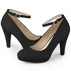 These ankle-strap heels have a sleek PU upper and a stiletto heel to add height and a touch of style to your everyday look. Wear these to work for a professional look but also look cute after hours with the ankle strap. Heel Pumps; Stiletto Heel; Vamp: PU; Outsole: Rubber; Heel: ABS. The ankle strap design is more stable for wear. Good options for parties, sweet dating, shopping, festivals, banquets, office outfits, casual wear, and daily outfits. Sleek Ankle-high Heels For Office, Sleek Ankle-high Office Heels, Fitted Ankle-high Heels With Heel Strap, Office Ankle-high Heels With Padded Heel, Ankle-high Heels With Heel Strap, Formal Ankle-high Heels With Buckle Closure, Block Heel With Padded Ankle For Work, Workwear Heels With Padded Ankle And Block Heel, Workwear Block Heel Shoes With Padded Ankle