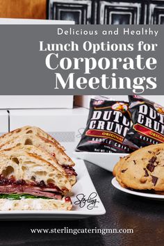 lunch options for corporate meetings with text overlay