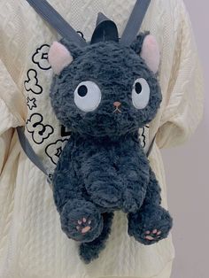 This Kawaii Black Cat plush backpack will make a great companion for your kids and friends. Soft and cuddly, it has a zipped roomy pocket in which you can carry daily belongings. Adjustable shoulder straps ensures easier use.This cute Black Cat backpack plush bag is perfect gift for kids back to school. #backpack #cat #plushie #kawaiibag Kawaii Backpack With Cat Design For Students, Kawaii Cat Design Backpack For Students, Cute Plush Backpack For Everyday Use, Cute Student Backpack With Cat Design, Kawaii Plush School Backpack, Kawaii Plush School Bag, Cute Plush School Bags, Kawaii Backpack With Cat Design For Daily Use, Cute Cat Design Backpack