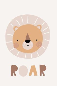 a brown bear with the word roar on it's face