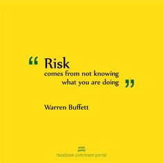 a yellow book cover with the words, risk comes from not known what you are doing