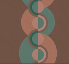 an abstract painting with circles and lines in brown, teal, and blue colors