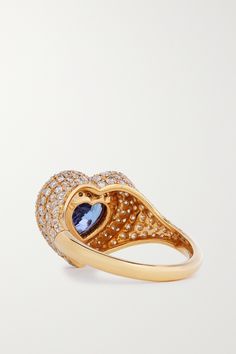 Find KAMYEN Manaal 2.0 18-karat Gold, Diamond And Tanzanite Ring on Editorialist. KAMYEN's collections are designed to enhance the natural beauty of each meticulously selected stone. Made in India in a way that celebrates authentic techniques and craftsmanship, this heart-shaped 'Manaal 2. 0' ring is set with tanzanite framed by smooth enamel. Diamonds add extra sparkle. Tanzanite Ring, Blue Rings, Gold Diamond, Natural Beauty, Heart Shapes, Diamonds, Sparkle, India, Luxury Fashion