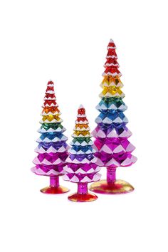 HEIGHT: 9.25"H (small) -16"H (large)ITEM MATERIAL: GLASSSeasonal items are final sale Cody Foster, Rainbow Christmas, Bohemian Christmas, Rainbow Tree, Rainbows Christmas, O Christmas Tree, Pop Up Shops, Christmas Sale, Original Art