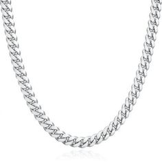 Introducing Miami Cuban Link Chain in .925 Sterling Silver  a true symbol of timeless elegance and craftsmanship. The intricate design is highlighted by its substantial weight, ensuring both durability and a luxurious presence around your neck. Product Details: Material: .925 Sterling Silver Chain Length: Available in lengths from 18" to 24" inches Weight: Approximately 92 grams (22" inch length) Chain Width: 8mm Clasp: Secure and convenient open box clasp Note: Chain width and weight may vary s West Indian Bangles, Miami Cuban Link Chain, Miami Cuban Link, Cuban Link Chain Necklaces, Bangles Making, Bangles Indian, Miami Cuban, Box Clasp, Cuban Link Chain