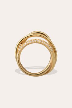 A white gold band, delicately edged with diamonds, softly meanders around the finger, swelling and twisting with exquisitely gentle motion.Custom-made: despatched in four-six weeks DetailsHandcrafted from 18ct yellow gold and 0.47ct diamonds. Good to know* Made in 18ct yellow gold* Ethically sourced materials* One year guarantee* It is certified in accordance with the Hallmarking Act 1973 ShippingDelivery is free within UK, EU and USA. Delivery to all other destinations is subject to a single fe Elegant Spiral Yellow Gold Diamond Ring, Elegant Spiral Yellow Gold Ring, Modern Twist Rings With Single Cut Diamonds, Elegant Spiral Diamond Ring, Spiral Yellow Gold Diamond Ring, Luxury Spiral Wedding Rings, Fallen London, White Gold Band, Jewelry Cleaner