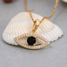 "★14K Solid Gold Evil Eye Necklace, 925 Sterling Silver Evil Eye Necklace, Black Evil Eye Necklace, Valentine's Day Gift, Mother's Day Gift★ ✔ FEATURES: -Gold KT: 14K Solid Gold and 925 Silver -Colors: 925 White Gold, 925 Rose Gold, 925 Yellow Gold, 14K White Gold, 14K Rose Gold, 14K Yellow Gold -Chain Lengths: 14\", 16\", 18\", 20\", 22\" -Chain Widths: 0.7mm -Chain Style: Box ✔ SHIPPING: -Ready to Ship in 1-3 Business Days -FREE shipping on all orders -Packed in a labeled gift box -The perfect birthday or holiday (Christmas, Hanukah, valentines day...etc.) gift! -We ship globally ✔ MY SHOP: Check out my shop https://www.etsy.com/shop/ErsJewelryDesign Or, Go Directly to My Sections: - Rings - https://etsy.me/3BsB1ei - Necklaces - https://etsy.me/3nDGV7C ✔ CARE INSTRUCTIONS: Providing high Black Cubic Zirconia Pendant Jewelry, Black Clavicle Chain Necklace As Gift, Black Sterling Silver Necklace For Anniversary, Black Clavicle Chain Necklace For Her, Black Clavicle Chain Charm Necklace, Black Sterling Silver Necklace, Gift For Her, Black Sterling Silver Necklace Gift For Her, Black Sterling Silver Necklace For Her, Black Necklaces With Birthstone For Anniversary