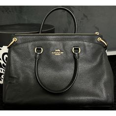 Great Condition. Used Once For A Job Interview Coach Black Satchel With Handle Drop, Job Interview, A Job, Coach Bags, Crossbody Bags, Satchel, Interview, Bag Lady, Fast Delivery