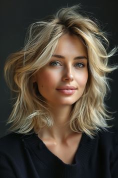 24 Gorgeous Medium-Length Layered Haircuts for Every Hair Type in 2024 – CreativeBooster Bob With Blonde Highlights, Layered Thick Hair, Medium Length Hair Straight, Feathered Bob, Medium Length Bobs, Medium Length Layers, Choppy Layers, Latest Hair Trends, Latest Hair