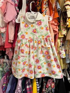 Vintage 1990's floral romper for 4T. Fantastic condition.  Length: 20 in. Spring Playwear Jumpsuits And Rompers, Retro Cotton Jumpsuits And Rompers For Spring, Vintage White Jumpsuits And Rompers For Spring, Spring Cotton Jumpsuits And Rompers For Playwear, Vintage Short Sleeve Jumpsuits And Rompers For Spring, Multicolor Jumpsuits And Rompers For Spring Playtime, Retro Multicolor Jumpsuits And Rompers For Spring, Cute Printed Spring Jumpsuits And Rompers, Cute Printed Jumpsuits And Rompers For Spring